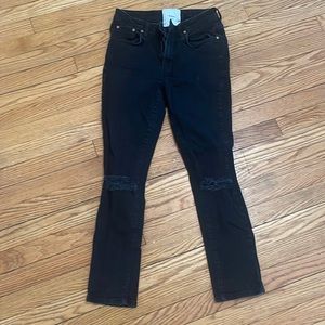 One teaspoon high waist black jeans with cut out knee